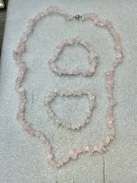 22” Natural Rose Quartz Magnetic Clasp & 2 Bracelets | eBay