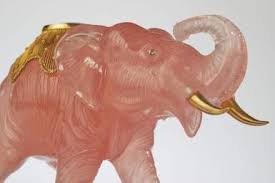 Rose Quartz, Diamond and Gold Charging Elephant | A Legacy of Beauty: Lalique to Zadora: Objets d'Art from The Collection of Sydell Miller Online Auction | 2024 | Sotheby's
