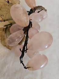 VTG Stone Alabaster Jade Amethyst Rose Quartz Grape Apple Pear Cluster Stem Leaf | eBay