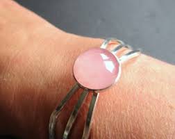 Bangle N. E. From 925 Sterling Silver Rose Quartz Denmark Mid Century Modernist 50s Bangle Silver Bracelet Nefrom Danish Design - Etsy