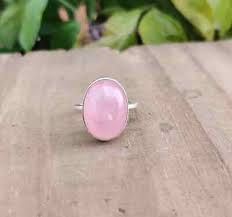 Rose Quartz Gemstone Ring 925 Sterling Silver Simple Neck Ring All Size MK* | eBay