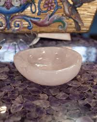 Contemporary Small Hand Carved Rose Quartz Crystal Bowl For ...