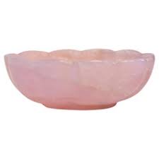 Rose Quartz Lotus Bowl 11" Large For Sale at 1stDibs