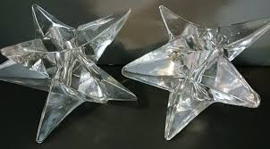 pair of vintage Glass 9 punte candlestick holder( 4x3 ...