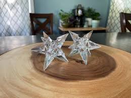 Pair of Rosenthal Vintage Crystal Star Candle Holders ...