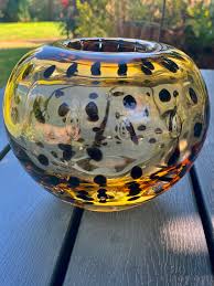 Art Glass Vase From Marinha Grande Portugal Hand Blown Amber ...