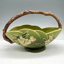 1948 Roseville Apple Blossom #309 8 Rustic Basket Xw