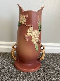 Similar Items to WELLER Artisan Signed Art Pottery Floral Blossom Vase-Ohio-Mid-Century