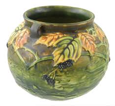 Lot - ART POTTERY: Roseville "Blackberry" jardiniere, two ...