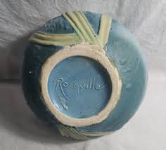 Roseville Blue Jonquil Crocus 3 Hole Vase, later reproduction | eBay