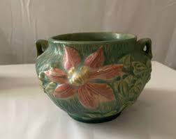 Vintage Roseville Pottery Freesia Jardiniere - Etsy