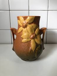 Roseville Clematis Vase #103-6 Brown - Etsy