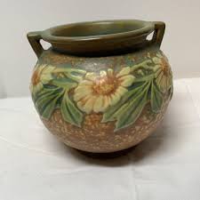 Vintage Roseville pottery Small Jard. Dalhrose Pattern 4” From Handles 4” Tall . | eBay