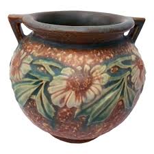 1920s Roseville Unmarked, Dahlrose Jardinière Flower Pot | Chairish