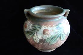 RESERVED FOR JANET Only: Roseville Dahlrose and Blue Pinecone Vases - Etsy Australia