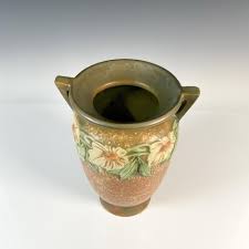 Sold at Auction: Roseville Pottery Vase, Dahlrose, Burnt Sienna