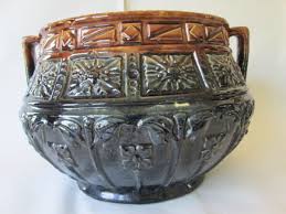 EARLY JARDINIERE! Vintage ROSEVILLE ART POTTERY: large size ...