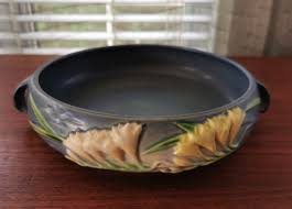 Roseville USA Blue Freesia Bowl #465-8", Vintage Relief ...