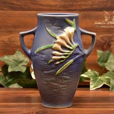 Roseville Pottery 1945 Delft Blue Freesia Vase #117-6 - Etsy
