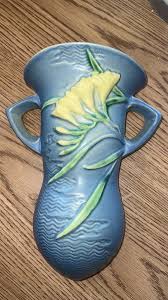 Buy Roseville Art Pottery “freesia” Blue Wall Pocket Wallpocket Vase, About 8"l X 5”W, Perfect Condition! Online in India - Etsy