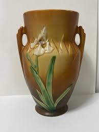 RARE Roseville Pottery Iris Vase, Shape 921-8 Coral (pink or Peach) Color, 1930s, SEE DESCRIPTION - Etsy