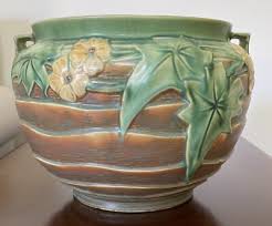 1934 Roseville Art Pottery Luffa Jardiniere & Pedestal 631-8" | eBay