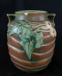 1930's Roseville Pottery unmarked Luffa vase, 10 inches | eBay
