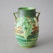 Antique Roseville Luffa Green Art Pottery Flower Vase Circa ...
