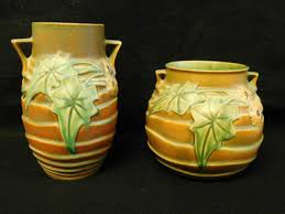 Lot - 2 Roseville Luffa Vases