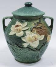 Sold at Auction: Roseville Pottery Magnolia Cookie Jar Pot W ...
