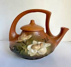 1940's Roseville Pottery Magnolia Lidded Teapot | Chairish