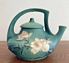 Mid Century Roseville Pottery Magnolia Tea Set Green Shape ...