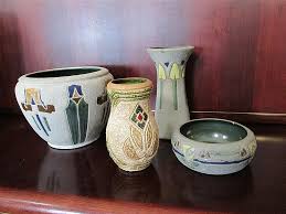 Lot - Four Pieces Roseville Mostique Pottery