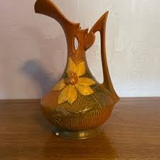 Vintage Roseville Pottery USA 17-10” Autumn Brown Clematis Ewer Pitcher Vase - Etsy