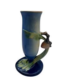 Roseville Pinecone #112-7.5” Vase in Blue – Rare Form With ...