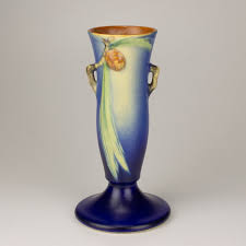 Roseville Vintage Pottery Pine Cone Vase, Shape 705-9, Blue ...