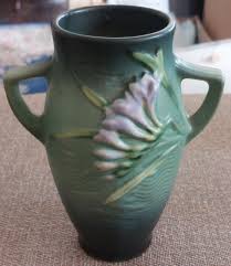 GENUINE ROSEVILLE HTF GREEN & PURPLE FREESIA 117-6 VASE | eBay