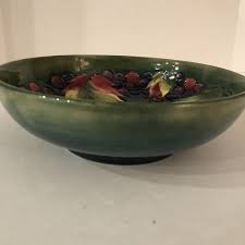 Vintage William John Moorecroft Pottery Bowl Leaf Berry 8 5/8" Signed 1930's | eBay