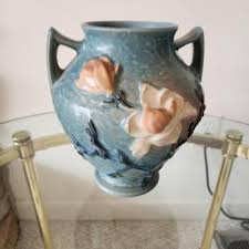 Vintage Double Handled Roseville Vase Urn 92-8" Blue ...