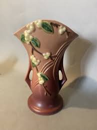 Vintage Roseville Snowberry Art Pottery Vase 142-9" | eBay