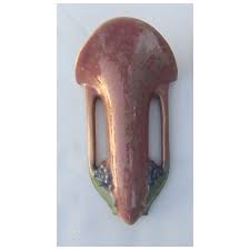 Pair Vintage Roseville Pottery Wall Pockets Tuscan. For Sale ...