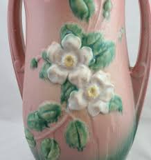 Roseville White Rose Floor Vase 992-15 In Stunning Pink ...