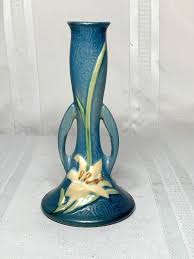Roseville Pottery, Zephyr Lily, Blue Flower Bud Vase, Nice ...