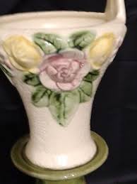 Beautiful Vintage Floral Ceramic Numbered Basket Vase | eBay