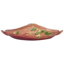 Similar Items to Roseville Pottery Snowberry Salmon Ombre Large Console Bowl