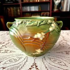 Vintage 1947 Roseville Pottery "snowberry" Fern Green Jardiniere - 1J-4 - Etsy Canada