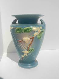 Sold at Auction: Roseville Pottery USA Blue Snowberry Vase Vintage Circa 1940's