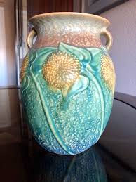 MINT Roseville Sunflower Vase Pottery 1930's Vintage - Etsy