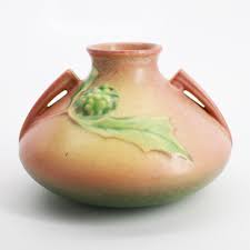 1930's Roseville Pottery 'Thornapple' Vase in Pink, Shape #808-4 | eBay