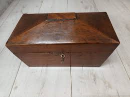 Antique Regency Style Tea Caddy in Oak for sale at Pamono